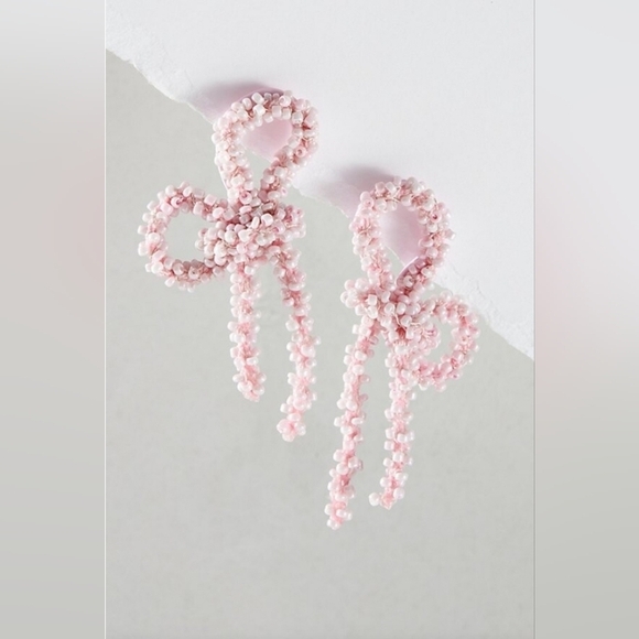 Free People, Brandy Bow Dangles Earrings, Pink - NWT! - Picture 2 of 6